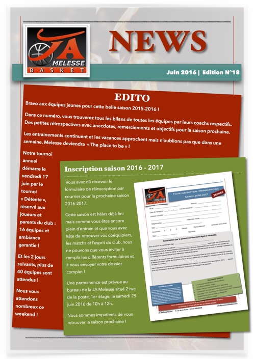 Newsletter Juin 2016